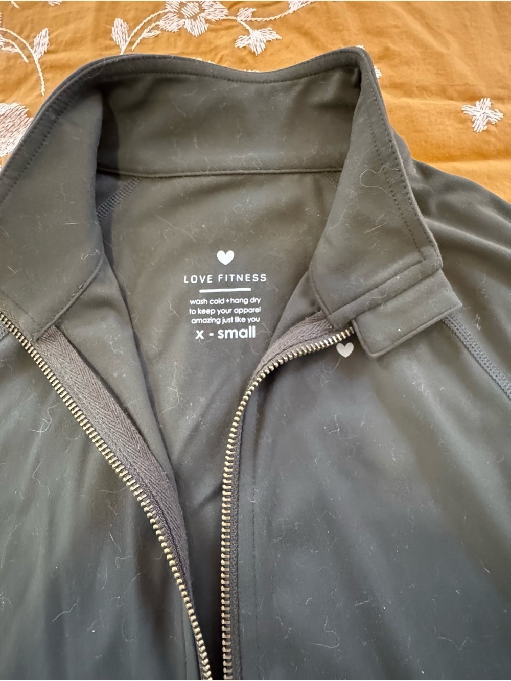 Love Fitness Olive Green Zip-Up Jacket with Heart Logo